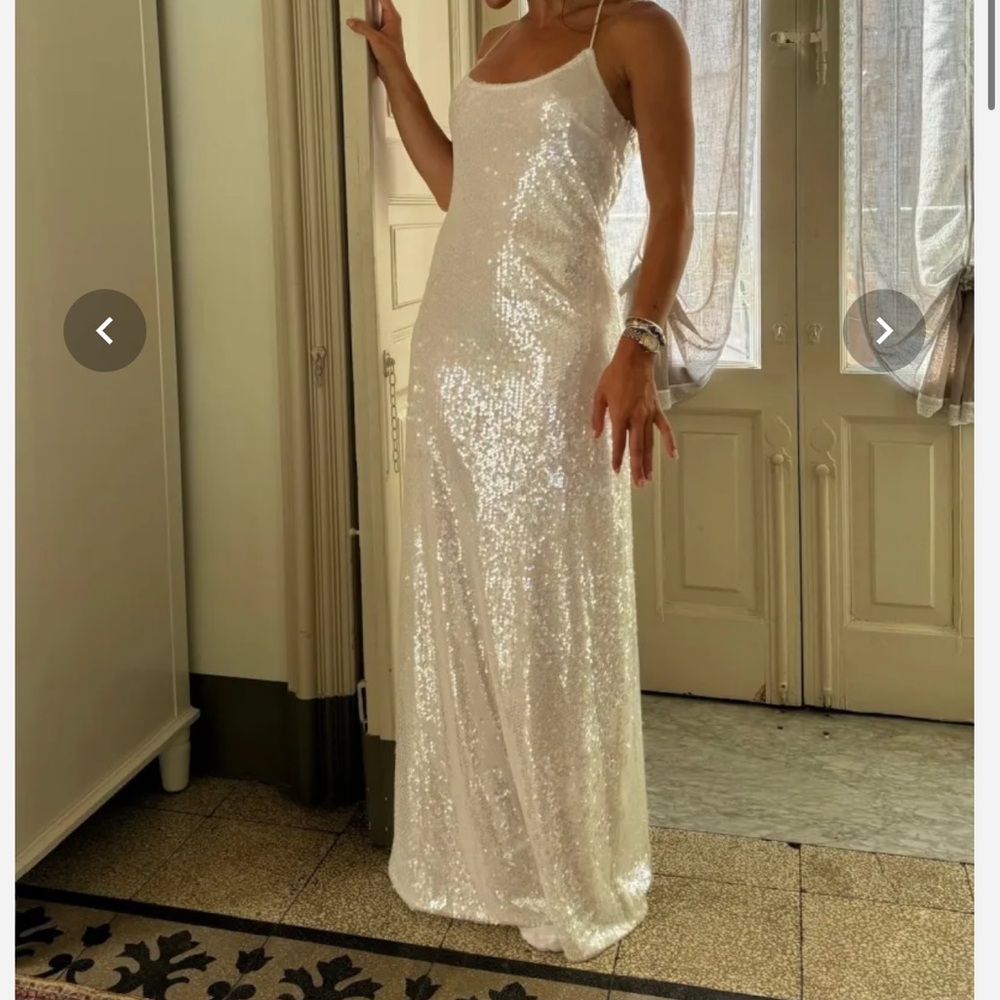 12th Tribe Ivory Sequin Gown - Picture 1 of 6